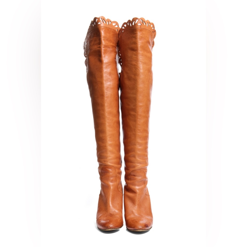 Chloe Tan Over the Knee Boots - Picture 2 of 12
